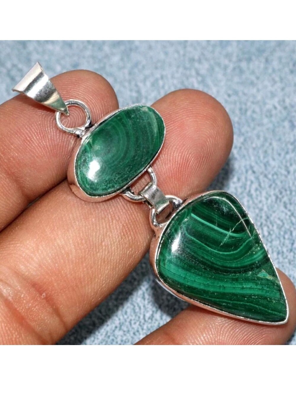 Malachite Gemstone Jewelry 925 Sterling Silver Handmade Pendant Necklace